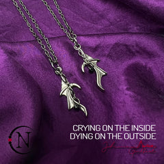 Crying On The Inside Dying On The Outside Friendship Necklace by Johnnie Guilbert