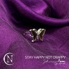 Ring ~ Stay Happy Not Crappy by Johnnie Guilbert