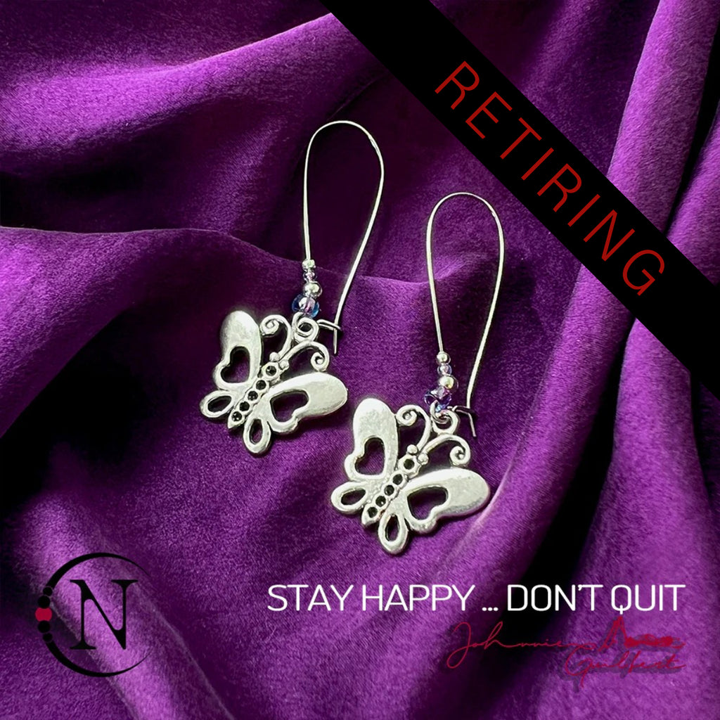 Stay Happy ... Don't Quit Earrings by Johnnie Guilbert