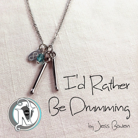 Necklace I'd Rather Be Drumming by Jess Bowen
