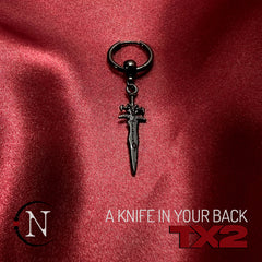 Black ~ A Knife In Your Back Single Earring by TX2 ~ Limited Edition