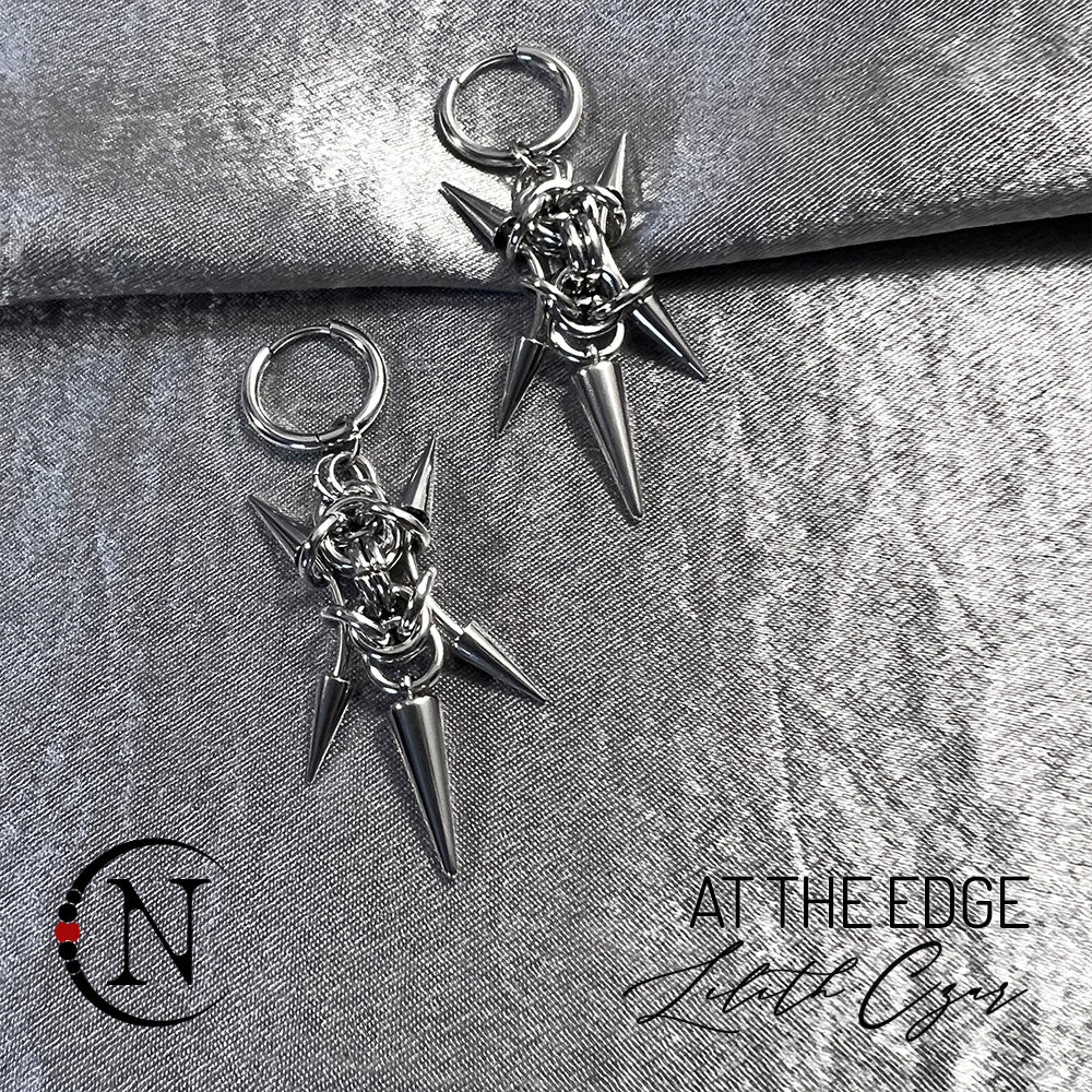 At the Edge Mesh Spike Earrings by Lilith Czar