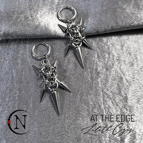 At the Edge Mesh Spike Earrings by Lilith Czar