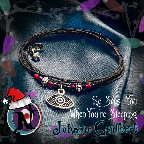 He Sees You When You're Sleeping Twisted Christmas Bracelet by Johnnie Guilbert