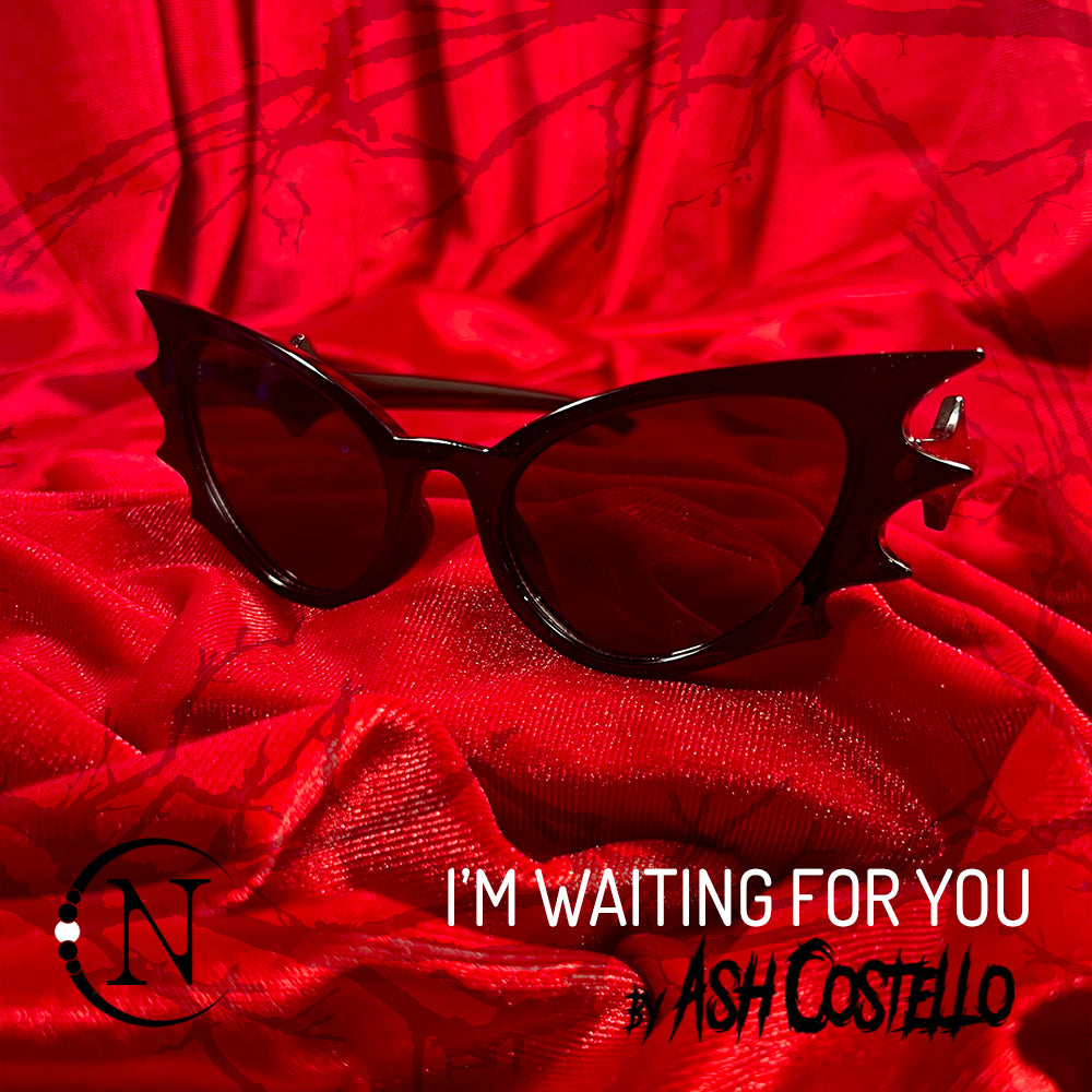 I'm Waiting For You Bat Wing Sunglasses by Ash Costello