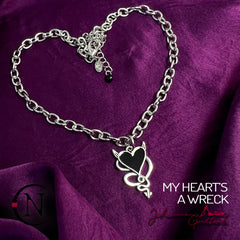 Black Choker/Double Wrap Bracelet/Necklace ~ My Heart's A Wreck by Johnnie Guilbert