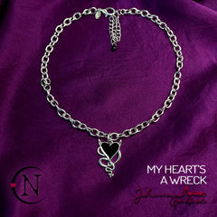 Black Choker/Double Wrap Bracelet/Necklace ~ My Heart's A Wreck by Johnnie Guilbert