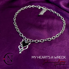 Black Choker/Double Wrap Bracelet/Necklace ~ My Heart's A Wreck by Johnnie Guilbert