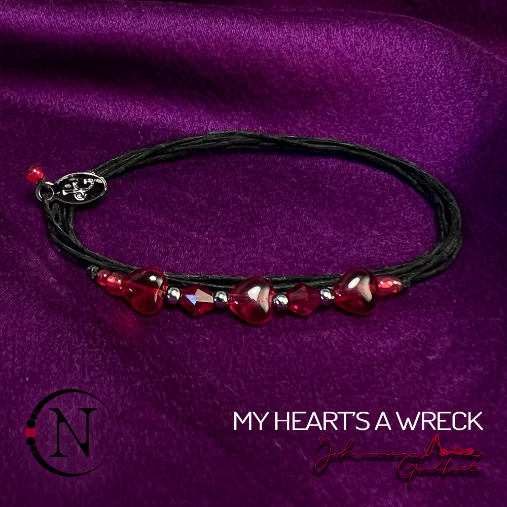 Red ~ My Heart's A Wreck NTIO Bracelet by Johnnie Guilbert