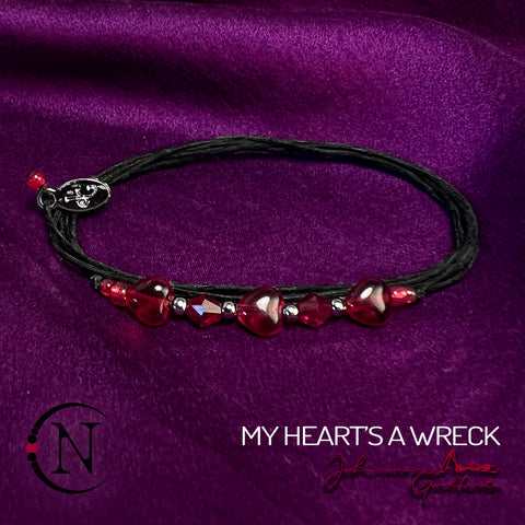 Red ~ My Heart's A Wreck NTIO Bracelet by Johnnie Guilbert