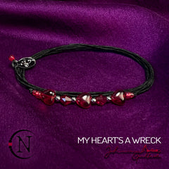 Red ~ My Heart's A Wreck NTIO Bracelet by Johnnie Guilbert