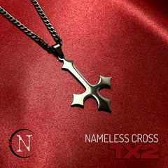 Black ~ Nameless Cross Necklace by TX2