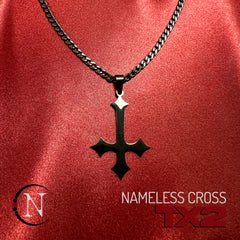 Black ~ Nameless Cross Necklace by TX2