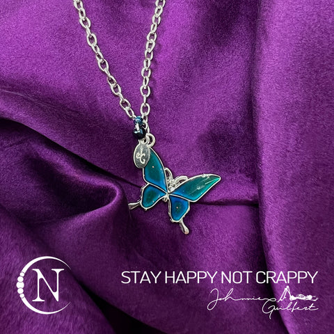 Necklace ~ Stay Happy Not Crappy by Johnnie Guilbert