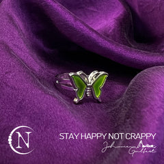 Ring ~ Stay Happy Not Crappy by Johnnie Guilbert
