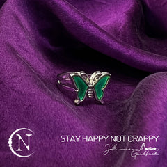 Ring ~ Stay Happy Not Crappy by Johnnie Guilbert