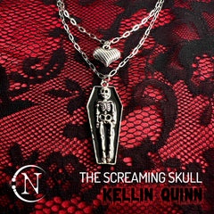 THE SCREAMING SKULL Double Chain Necklace Based on Romance, Jealousy & Love from Beyond the Grave by Kellin Quinn ~AFTER DARK COLLECTION
