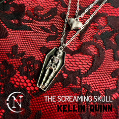 THE SCREAMING SKULL Double Chain Necklace Based on Romance, Jealousy & Love from Beyond the Grave by Kellin Quinn ~AFTER DARK COLLECTION