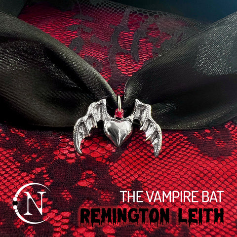 THE VAMPIRE BAT Tie on Satin Choker by Remington Leith ~AFTER DARK COLLECTION