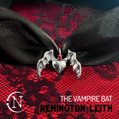 THE VAMPIRE BAT Tie on Satin Choker by Remington Leith ~AFTER DARK COLLECTION