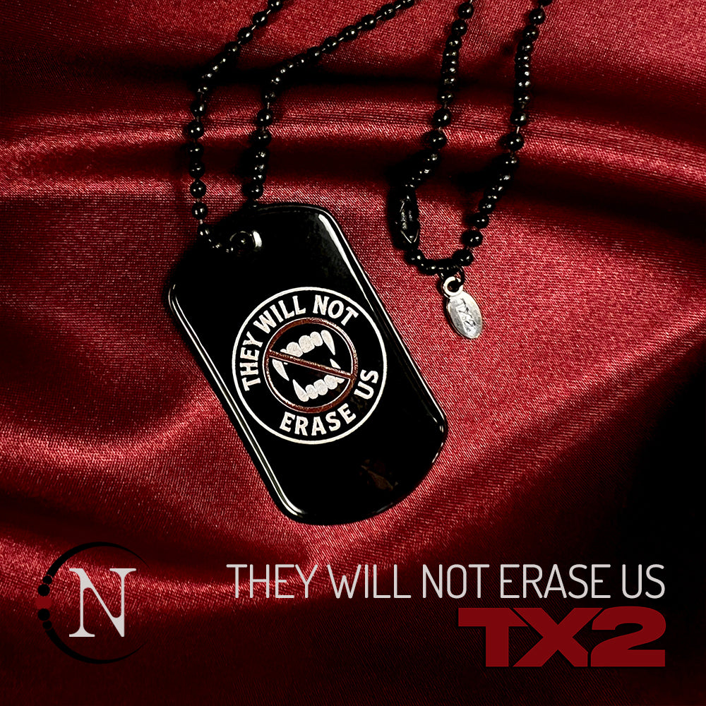 They Will Not Erase Us Lyric Tag Necklace by TX2