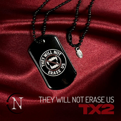 They Will Not Erase Us Lyric Tag Necklace by TX2
