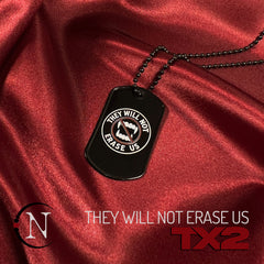 They Will Not Erase Us Lyric Tag Necklace by TX2