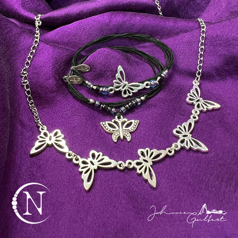 3 Piece Stay Happy Not Crappy NTIO Bracelet/Choker Bundle by Johnnie Guilbert