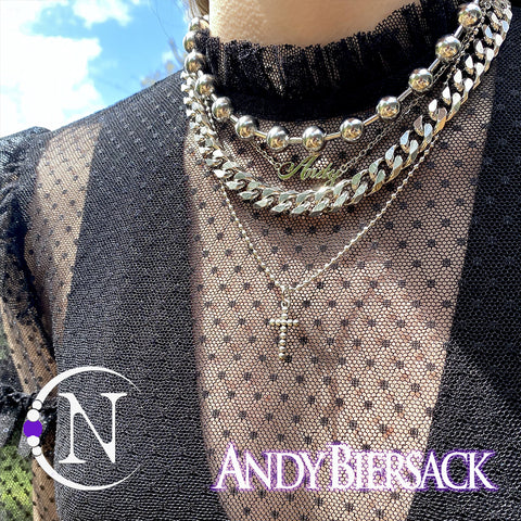 Andy Biersack Silver 3 Piece NTIO Necklace/Choker Stack