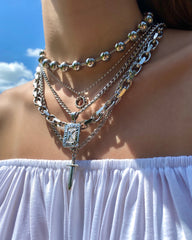 100 Little Deaths Oversized Ball Chain Choker by Lilith Czar