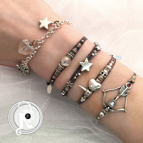White Line 4 Piece Bracelet Bundle by Juliet Simms